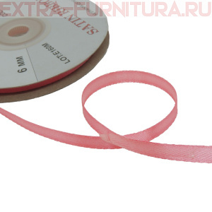 Лента атласная  6 мм  цв.054 брусника рул. 27,42м      