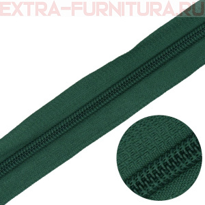 Молния рулонная спираль тип Т5, цв.272 зеленый, пл.14 гр/м