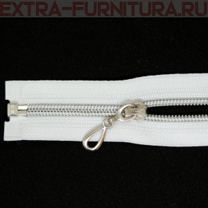 Молния спираль декор Т5 70см цв.белый/серебро MaxZipper*