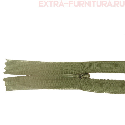 Молния потайная  № 3, 20 см, цв. 324 олива п/э пл.9,3 гр/м