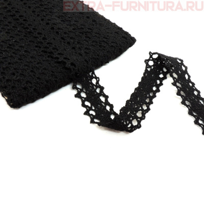 Тесьма вязаная арт.TBY-6307-1 шир.20мм, цв.03 черный, уп.10м