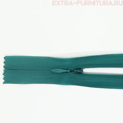 Молния потайная № 3, 50 см, цв. 257 изумрудный п/э пл.9,3 гр/м