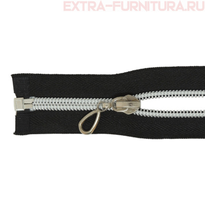 Молния спираль декор Т7 50см цв.черный/серебро