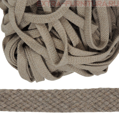 Шнур плоский х/б 12мм, цв.капучино 104, уп.50м, пл. 9,88 гр/м