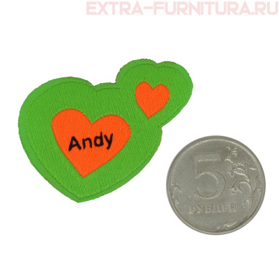Нашивка ANDY цв.зеленый,оранжевый *