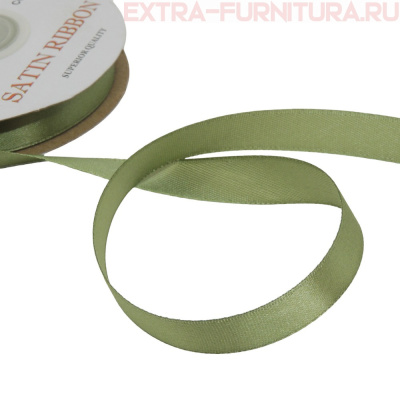Лента атласная 12 мм цв. 136 хаки рул. 27,42м