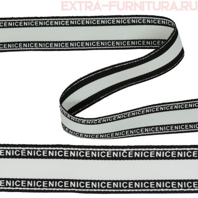 Тесьма Nice шир.25мм цв.белый (уп.43м)