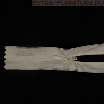 Молния потайная № 3, 50 см, цв. 104 молочный п/э пл.9,3 гр/м