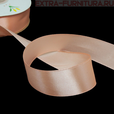 Лента атласная 24 мм цв 034 персик рул. 27,42м