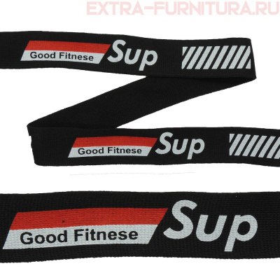 Тесьма шир.30мм трикотажная Лампас №191 цв.черный/белый/красный надпись SUP уп.50м *