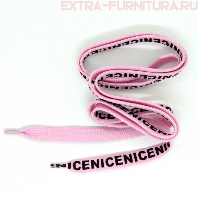 Шнурки плоские 130см, шир.12мм, Nice цв.розовый