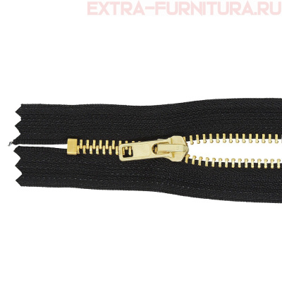 Молния джинсовая № 5, 18 см, латунь, цв.322 черный